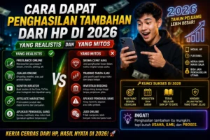 Strategi penghasilan tambahan dari HP di 2026, realistis dan mitos.