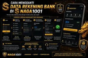 Langkah-langkah mengganti data rekening bank di aplikasi Naga1001.